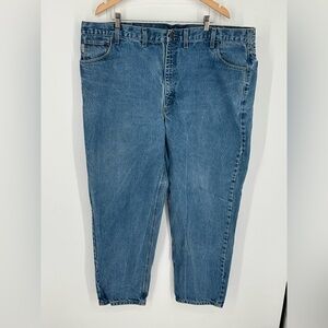 Carhartt Men's Work Jeans Sz 48x32 Relaxed Straight Workwear Blue Denim B17 DST